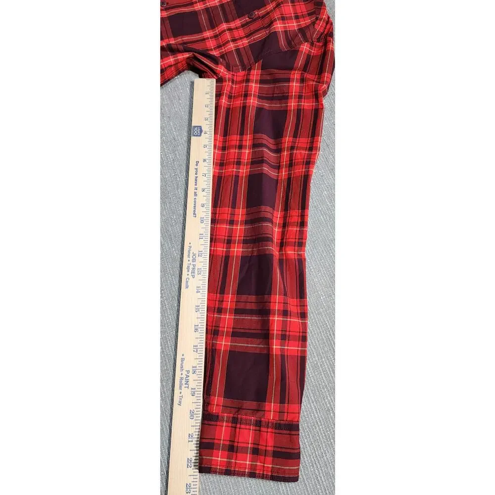 The North Face Plaid Button‎ Front Long Sleeve Shirt Mens Small